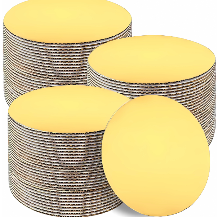 6" Gold Non Stick Cardboard Cake Boards – Non-Sticky Round Cake Base for Parties & Events