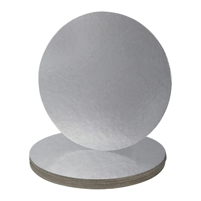 9" Silver Non Stick Cardboard Cake Boards – Non-Sticky Round Cake Base for Parties & Events