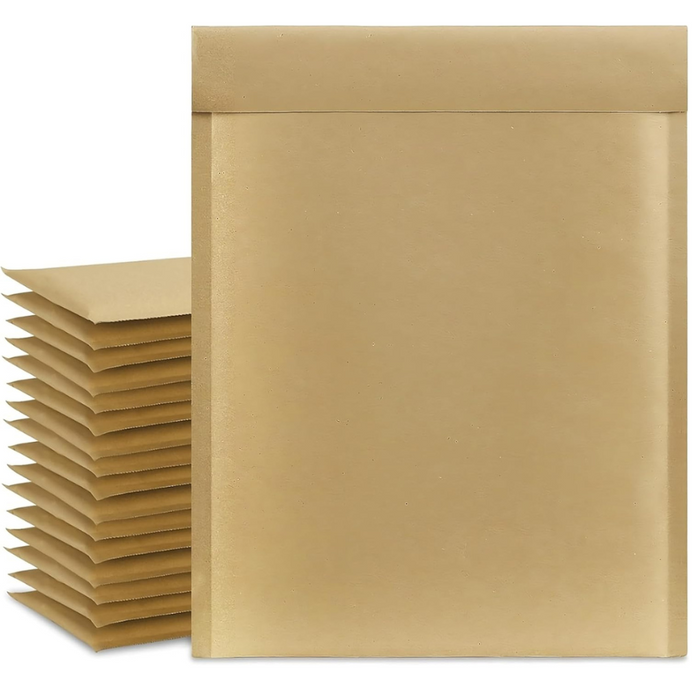 A4 Kraft Poly Bubble Mailers (10x12 Inches / 25x32x4 CM Flap) – Self-Seal Envelopes for Shipping, Mailing & E-commerce Packaging