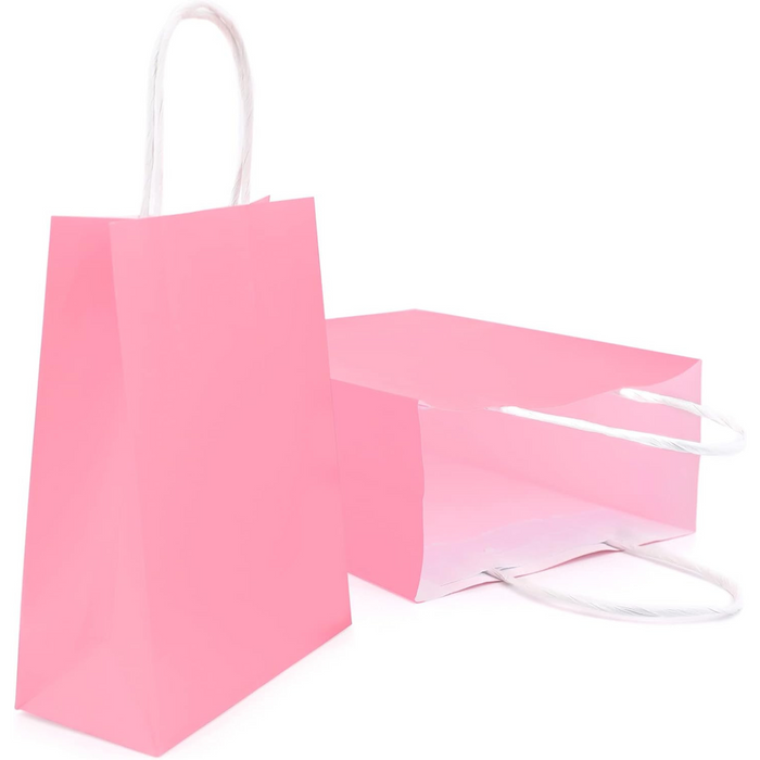 Gifts Paper Bag (22x10x26 CM) 100 GSM Light Pink with Twisted Handles – Bulk Party & Gift Packaging