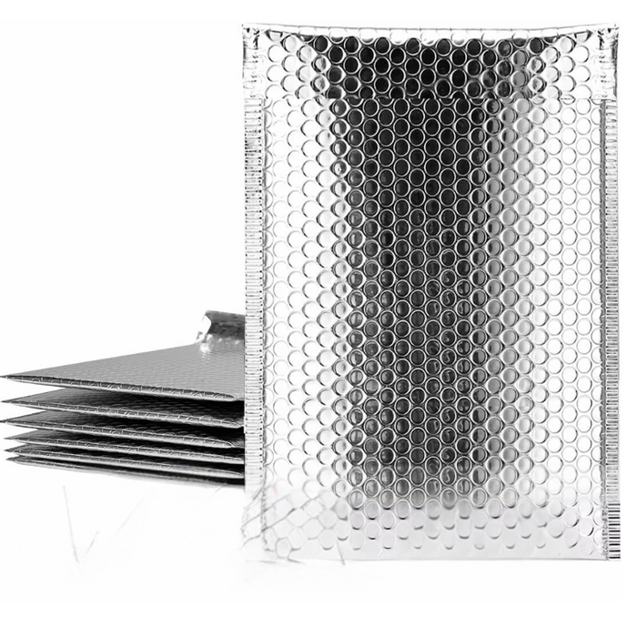 A4 Metalic Poly Bubble Mailers (10x12 Inches / 25x32x4 CM Flap) – Self-Seal Envelopes for Shipping, Mailing & E-commerce Packaging