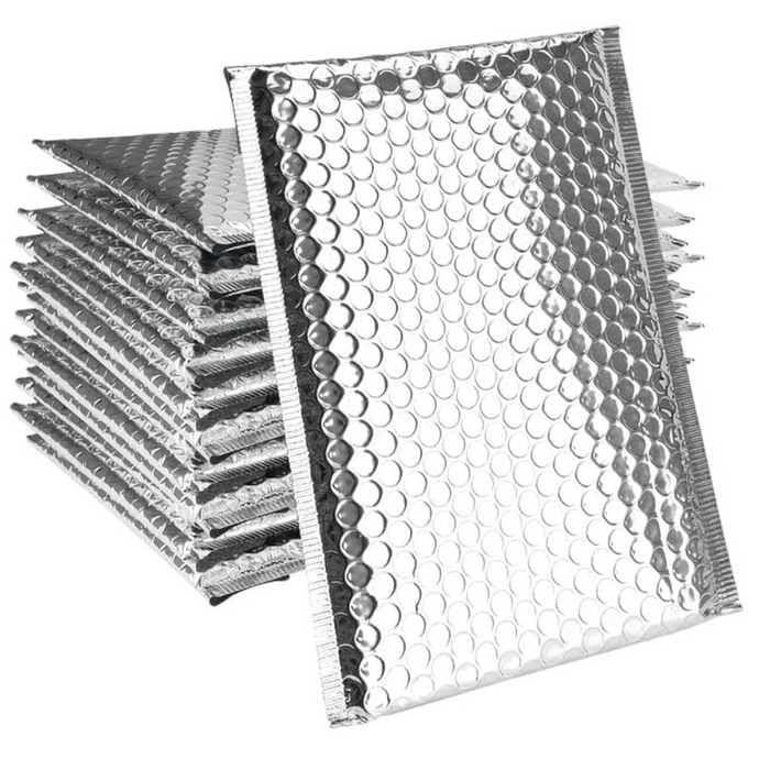 A5 Metalic Poly Bubble Mailers (6x9 Inches / 16x23x4 CM Flap) – Self-Seal Envelopes for Shipping, Mailing & E-commerce Packaging