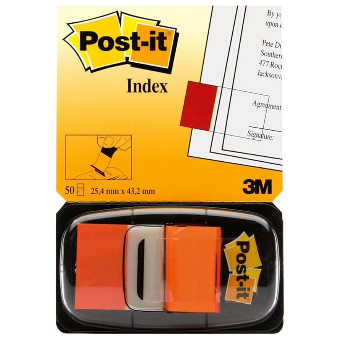 Post-it Flags Dispenser 1/2 x 1.7 in (25.4 x 43.2 mm) Orange Color