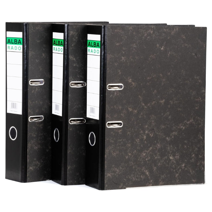 Alba Rado Cardboard Heavy Duty Lever Arch File, With Internal Pocket, Foolscap Size (8 CM / 3 Inch)