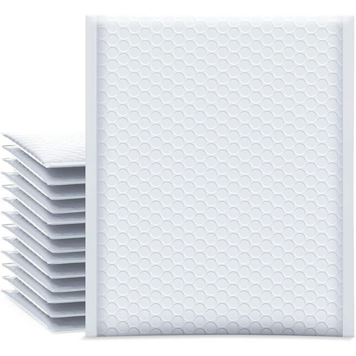 A4 White Poly Bubble Mailers (10x12 Inches / 25x32x4 CM Flap) – Self-Seal Envelopes for Shipping, Mailing & E-commerce Packaging
