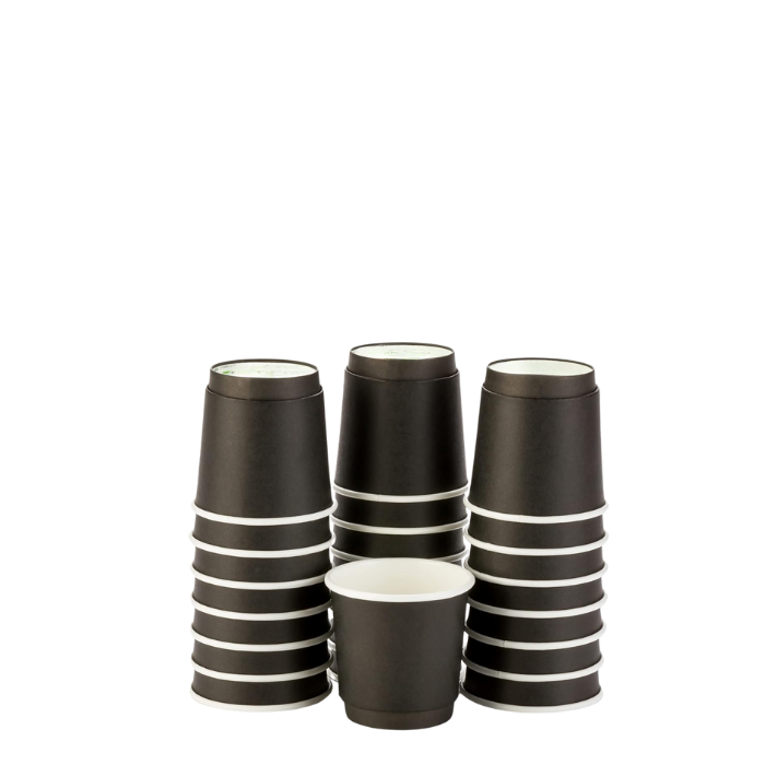 Double Wall Heavy Duty 2.5 Oz Black Paper Cups.