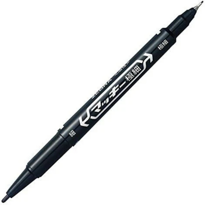 Zebra Mckee Ultra Fine Dual Tip Oil-Based Markers Permanent β 0.3 mm & 1.0 mm β Black Color