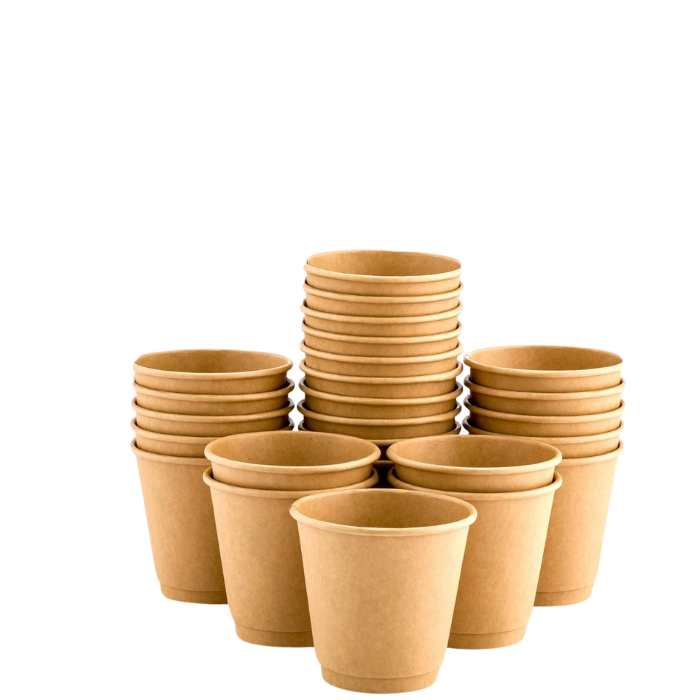 Double Wall Heavy Duty 4 Oz Kraft Paper Cups.