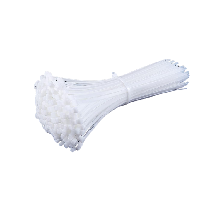 White Cable Ties 150mm x 2.5mm (Pack of 100) – 8Kg Strength, Self-Locking Nylon Zip Ties