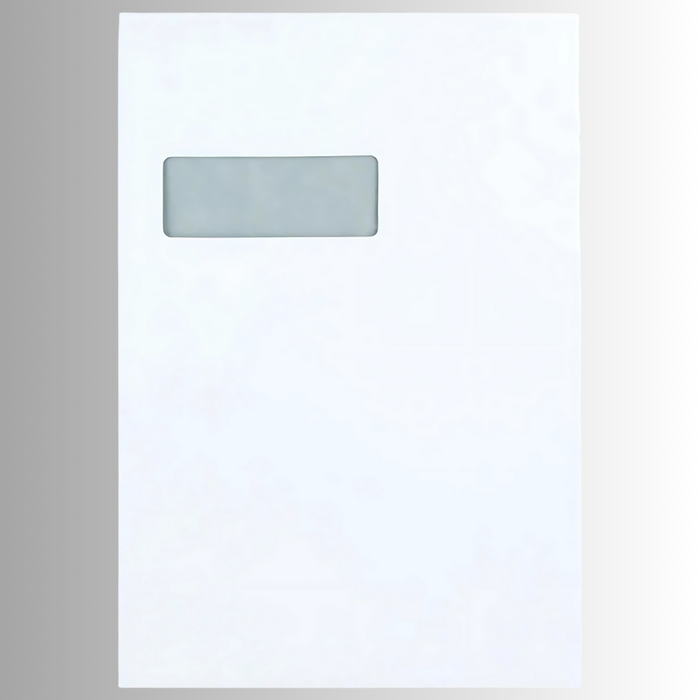 Hispapel Envelope 324 x 229 mm, 13 x 9 inches, C4, with window, 100GSM, White