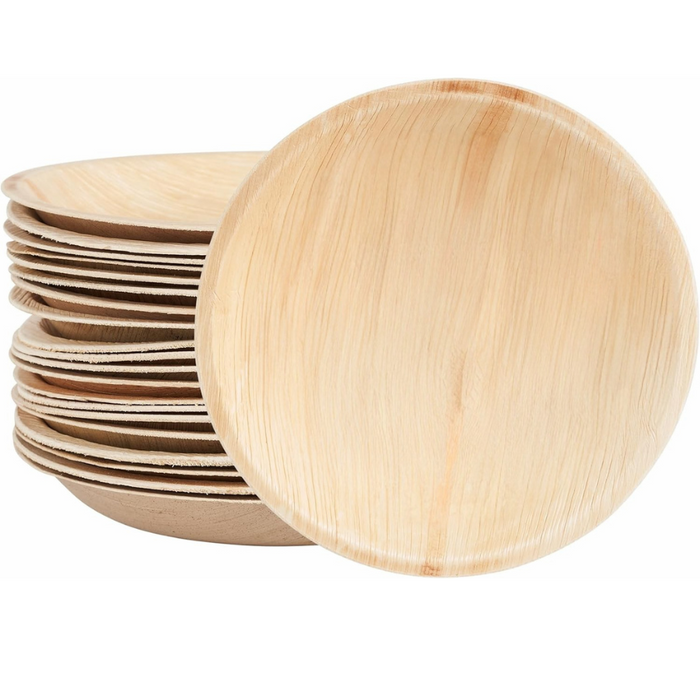 10-Inch Palm Leaf Round Plates Compostable And Biodegradable Eco Friendly Heavy-Duty