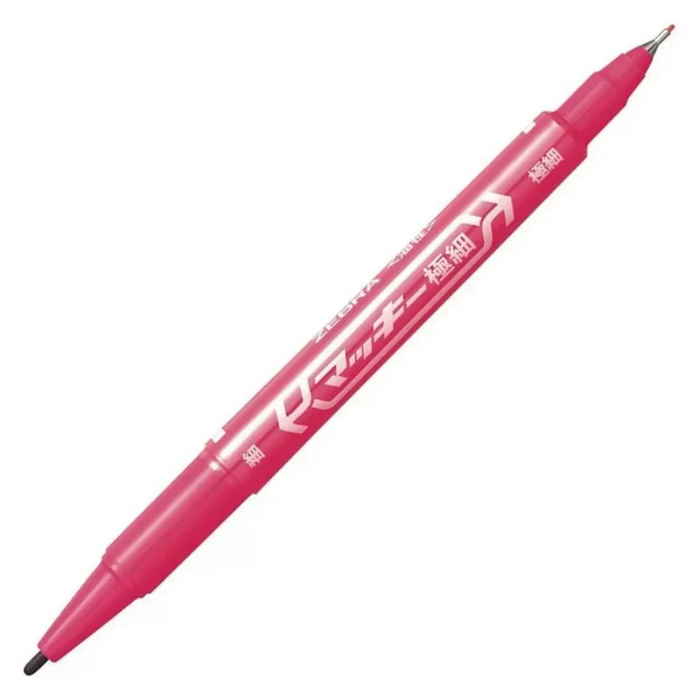 Zebra Mckee Ultra Fine Dual Tip Oil-Based Markers Permanent β 0.3 mm & 1.0 mm β Pink Color