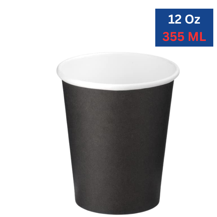 12 Oz Black Daily Use Rigid Paper Cups.