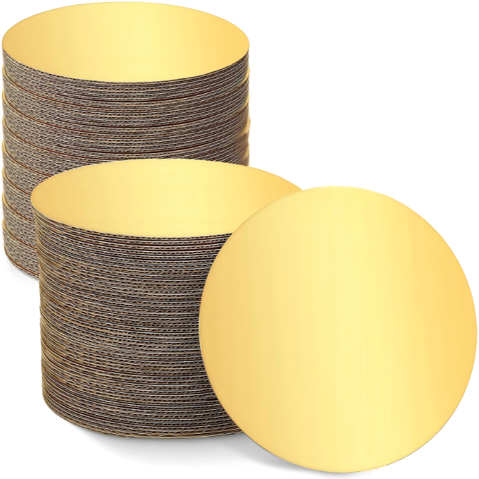 9" Gold Non Stick Cardboard Cake Boards – Non-Sticky Round Cake Base for Parties & Events