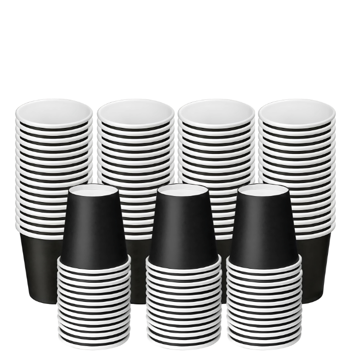 2.5 Oz Black Daily Use Rigid Paper Cups.