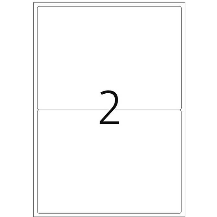 TOP STICK Self Adhesive Multi-Purpose Labels, 2 Labels Per A4 Sheet, 100 Sheets Laser And Inkjet Printers