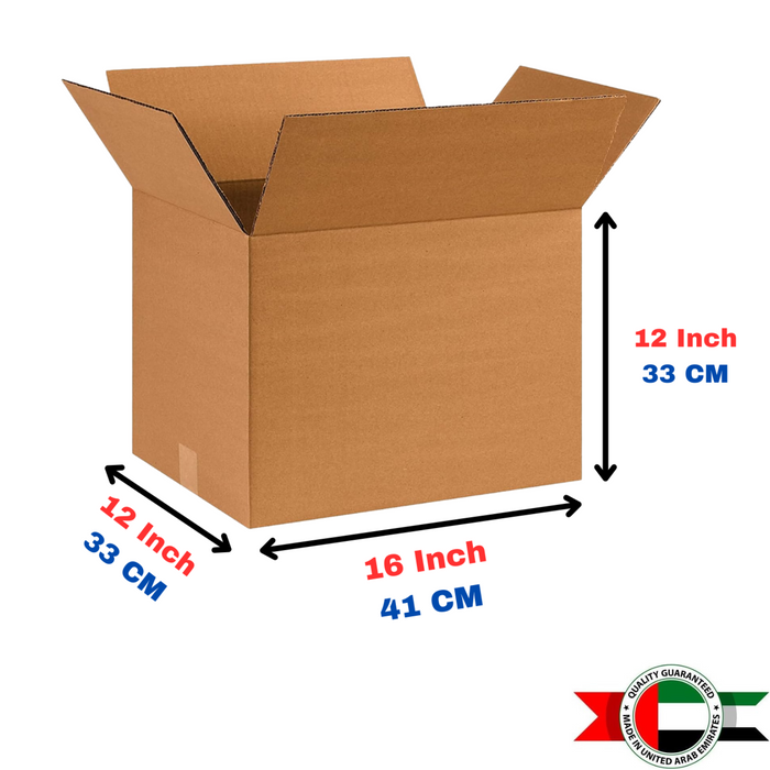 Standard 3 Ply Cardboard boxes 16x12x12 Inches (41x33x33 cm)