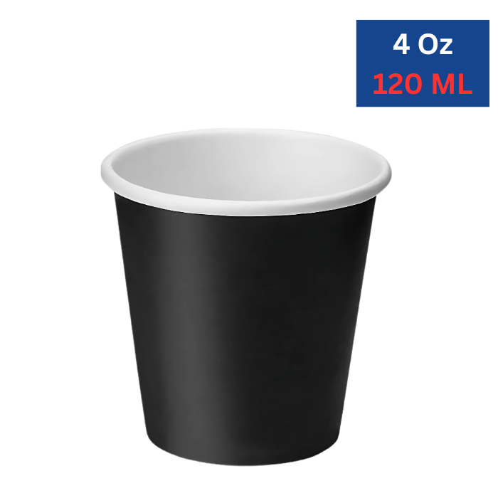 4 Oz Black Daily Use Rigid Paper Cups.