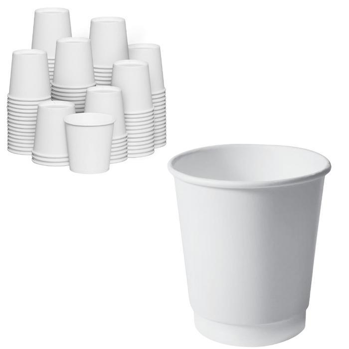 Double Wall Heavy Duty 4 Oz White Paper Cups.