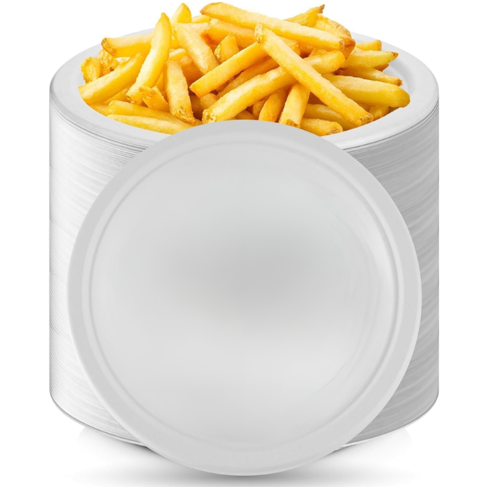 7 Inch Biodegradable Bagasse Heavy-Duty Plates