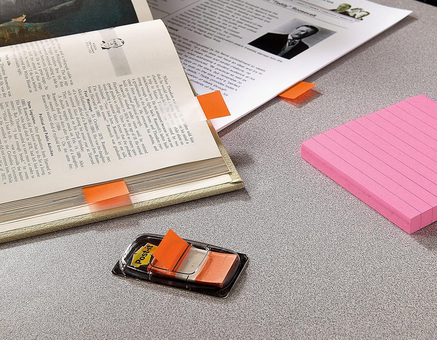 Post-it Flags Dispenser  1/2 x 1.7 in (25.4 x 43.2 mm) Orange Color