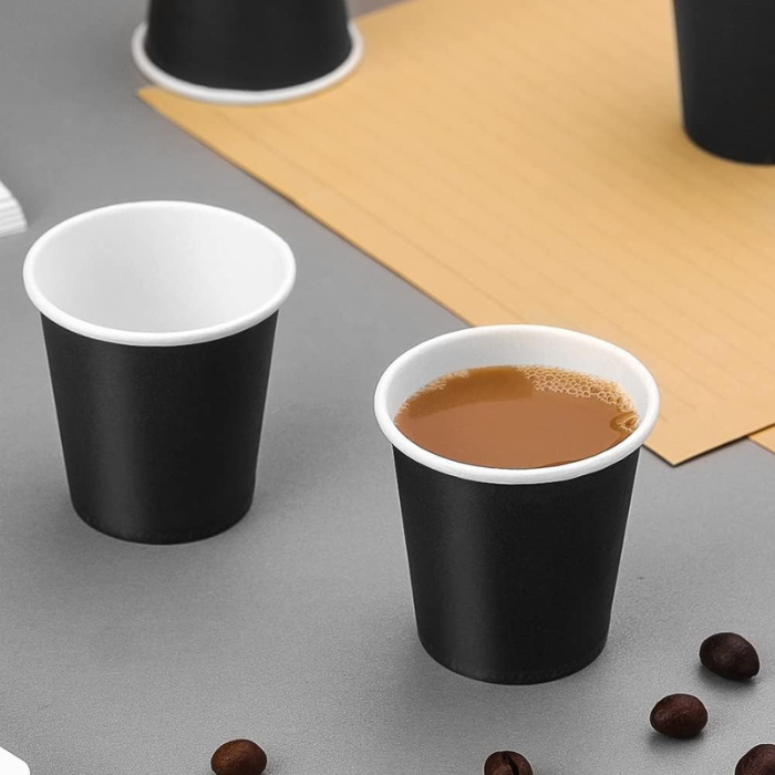 4 Oz Black Daily Use Rigid Paper Cups.