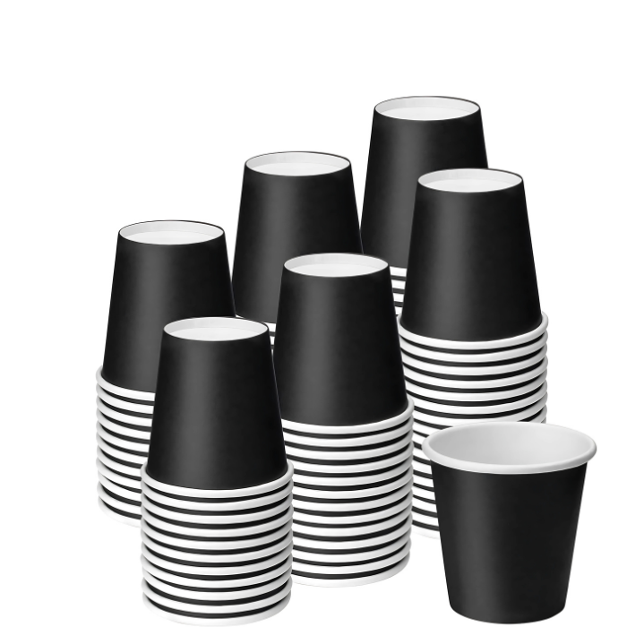 4 Oz Black Daily Use Rigid Paper Cups.