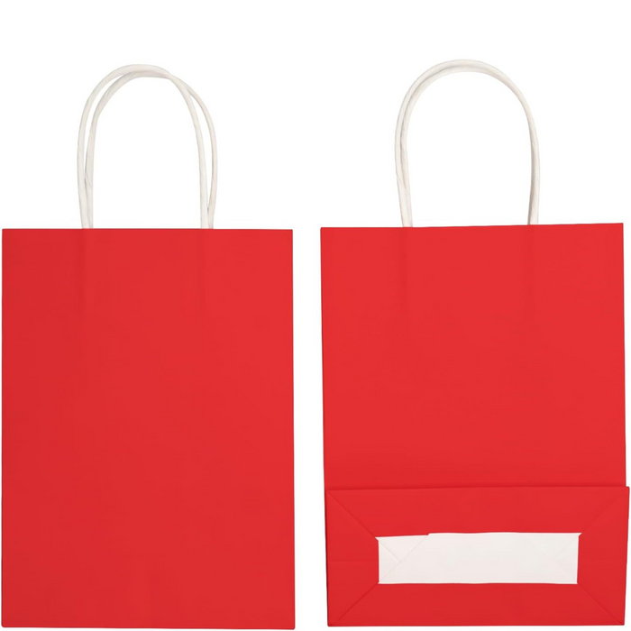 Gifts Paper Bag (22x10x26 CM) 100 GSM Red Glossy with Twisted Handles – Bulk Party & Gift Packaging