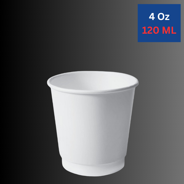 Double Wall Heavy Duty 4 Oz White Paper Cups.