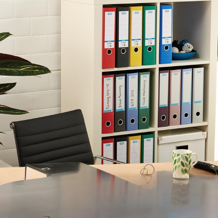 Elba Plastic Heavy Duty Black Lever Arch File, With Internal Pocket, Foolscap Size (8 CM / 3 Inch)