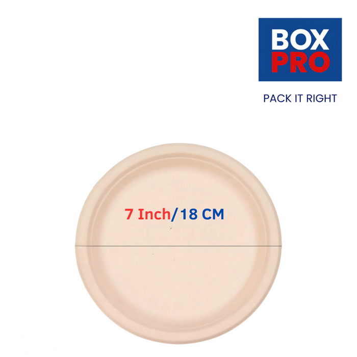 7-Inch Biodegradable Baggase Plates Heavy-Duty, Disposable.