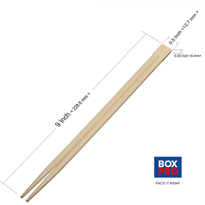 23 CM/9 Inches Disposable Bamboo Chopsticks Individually Wrapped, Compostable and Earth Friendly.