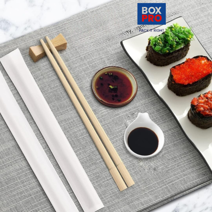 23 CM/9 Inches Disposable Bamboo Chopsticks Individually Wrapped, Compostable and Earth Friendly.