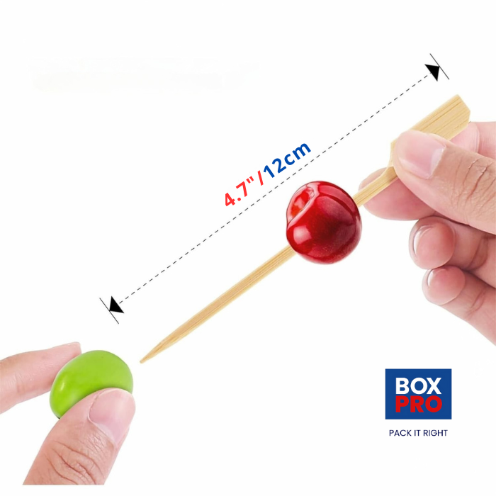 12 CM/4.7 Inches  Disposable Bamboo Skewers, Compostable and Earth Friendly.