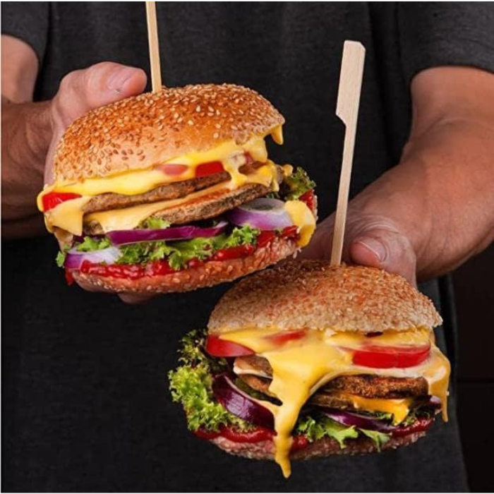 12 CM/4.7 Inches  Disposable Bamboo Skewers, Compostable and Earth Friendly.