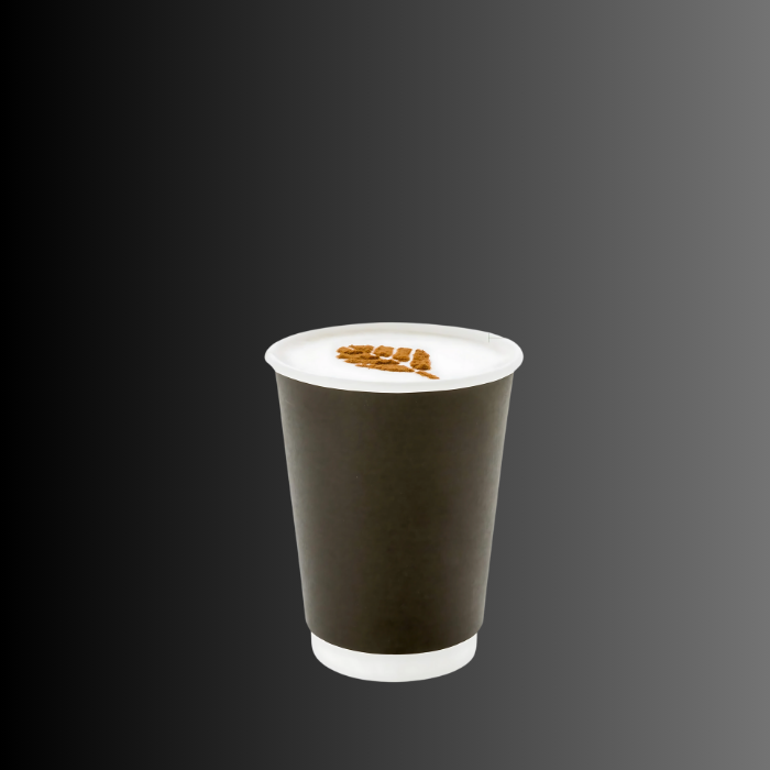 Double Wall Heavy Duty 8 Oz Black Paper Cups.
