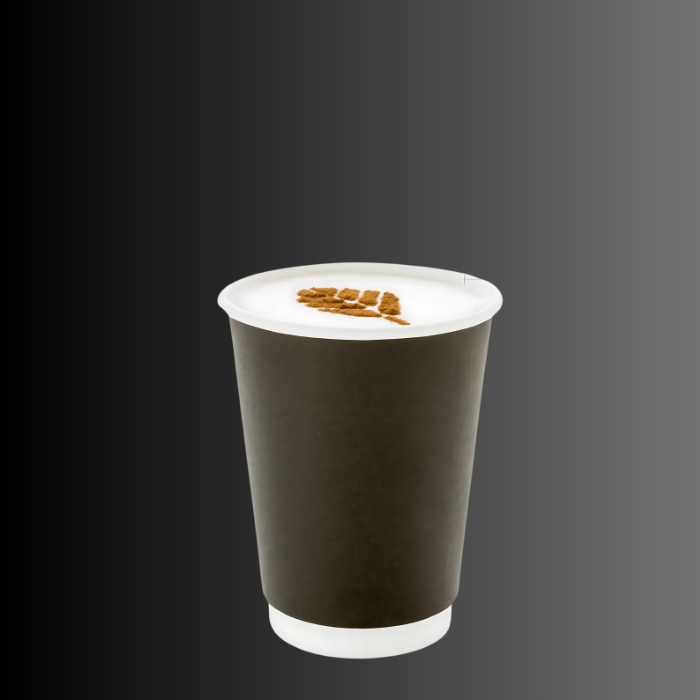 Double Wall Heavy Duty 12 Oz Black Paper Cups.