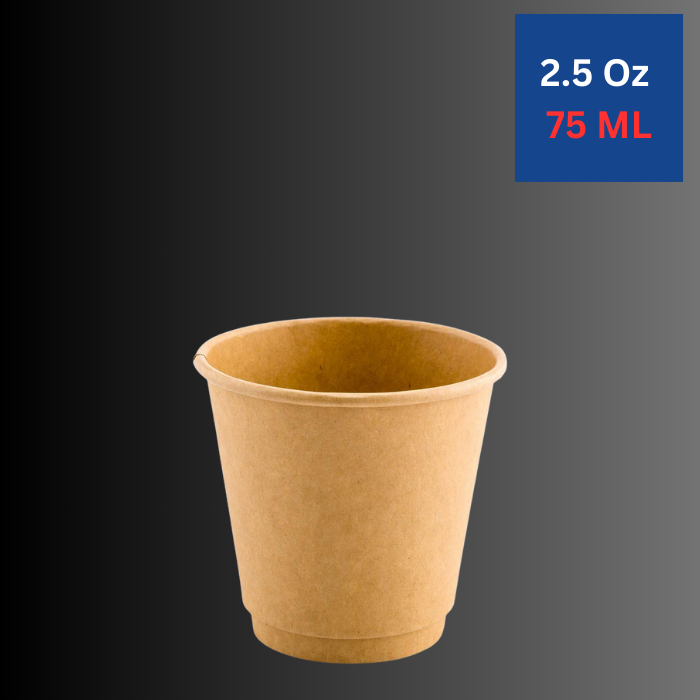 Double Wall Heavy Duty 2.5 Oz Kraft Paper Cups.