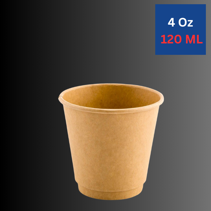 Double Wall Heavy Duty 4 Oz Kraft Paper Cups.