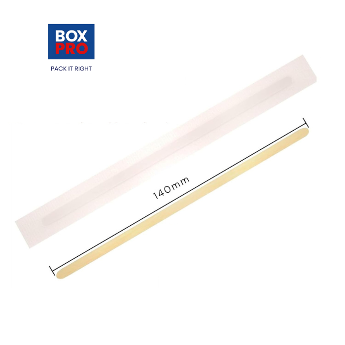 14 CM/5.5 Inches Disposable Wooden Coffee Stirrers Biodegradable Individually Wrapped, Compostable and Earth Friendly.