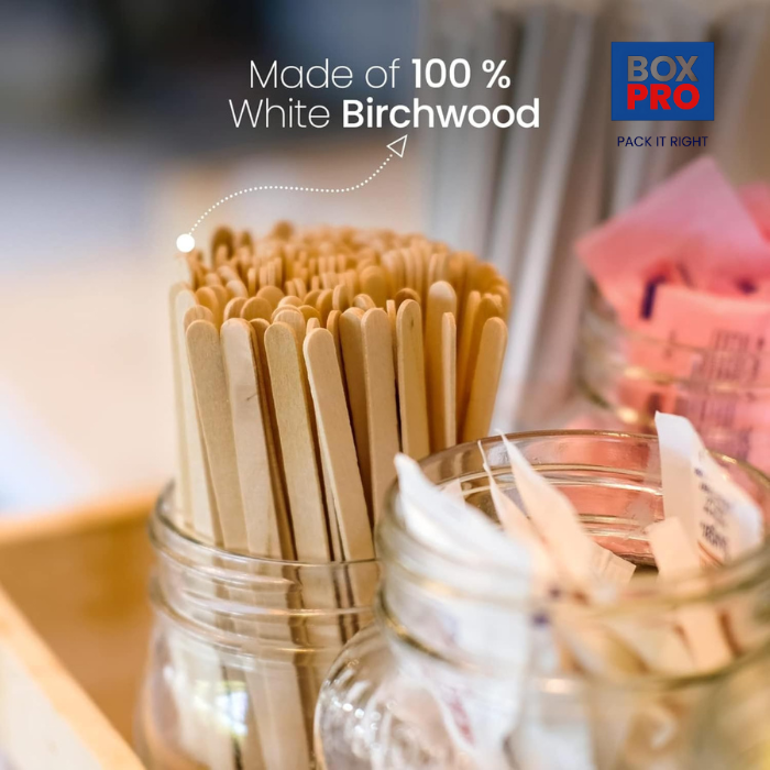 14 CM/5.5 Inches Disposable Wooden Coffee Stirrers Biodegradable Individually Wrapped, Compostable and Earth Friendly.