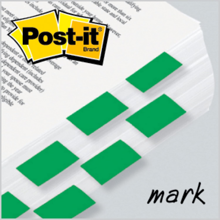 Post-it Flags Dispenser  1/2 x 1.7 in (25.4 x 43.2 mm) Green Color