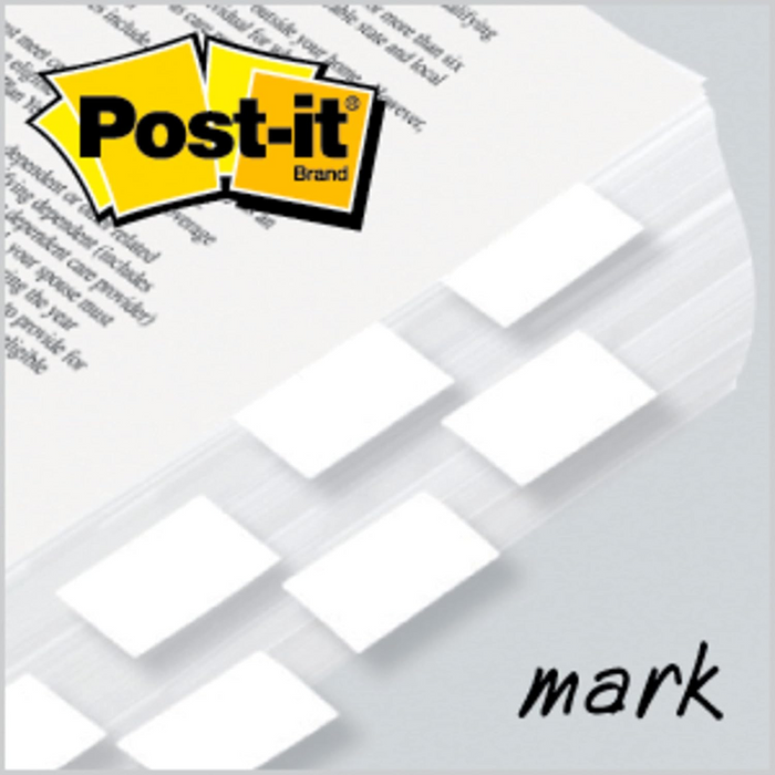Post-it Flags Dispenser  1/2 x 1.7 in (25.4 x 43.2 mm) White Color