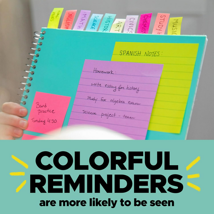 Post-it Flags Dispenser 1/2 x 1.7 in (11.9 x 43.2 mm) Bright colors, 4 colors per pack