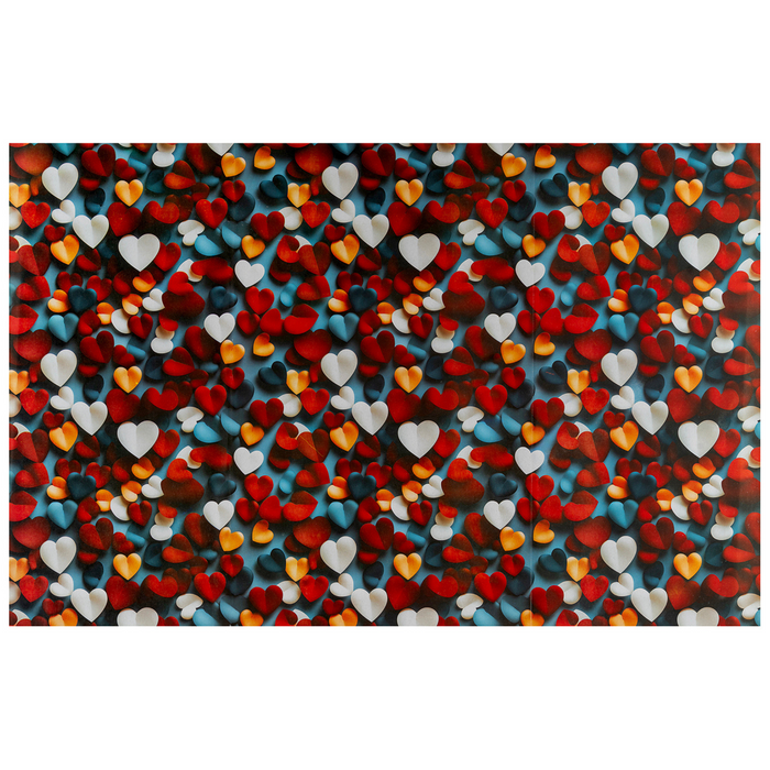 Gift Wrapping Paper Sheets – Romantic Multicolor Heart Design 70 x 45 cm 80 GSM