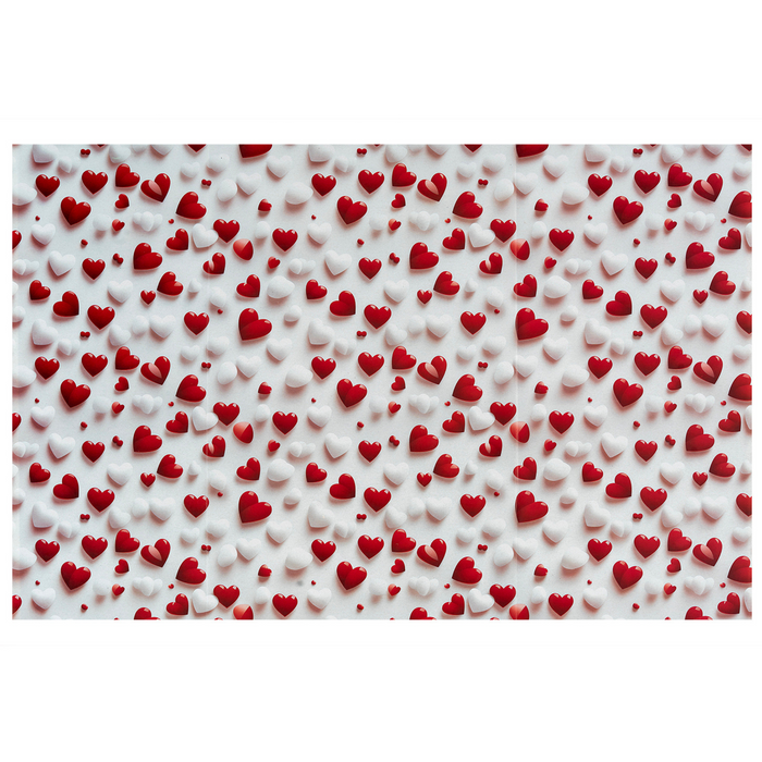 Gift Wrapping Paper Sheets – 3D Heart Design 70 x 45 cm 80 GSM