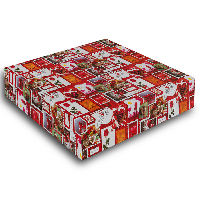 Gift Wrapping Paper Sheets – Vintage Love Stamp Design 70 x 45 cm 80 GSM