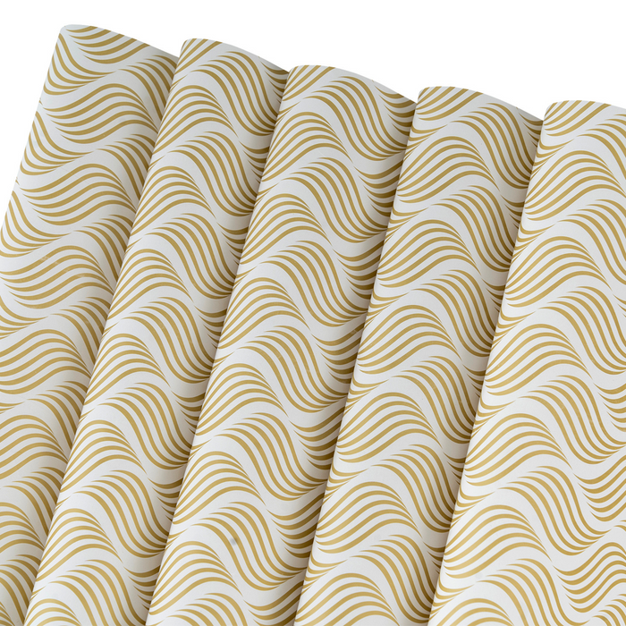 Gift Wrapping Paper Sheets – Elegant Gold Wave Design 70 x 45 cm 80 GSM