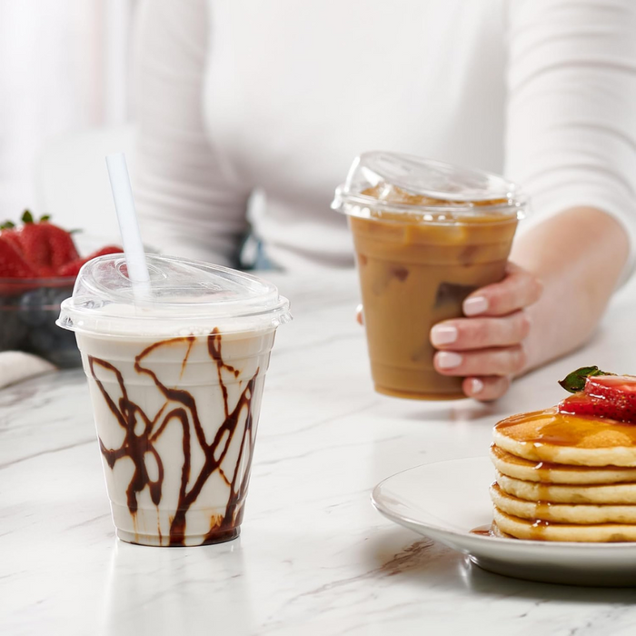 12 Oz/350 ML Clear Plastic Cups with 92mm Dome Lids