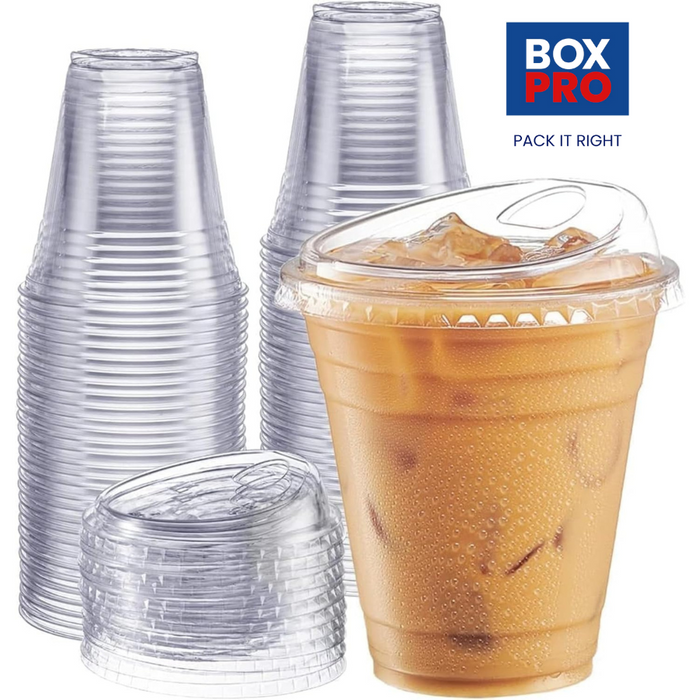 12 Oz/350 ML Clear Plastic Cups with 92mm Dome Lids